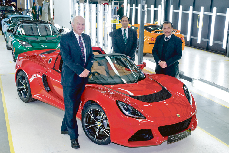 VISIT: Business Secretary, Vince Cable MP attended British car manufacturer Lotus’ Norfolk headquarters