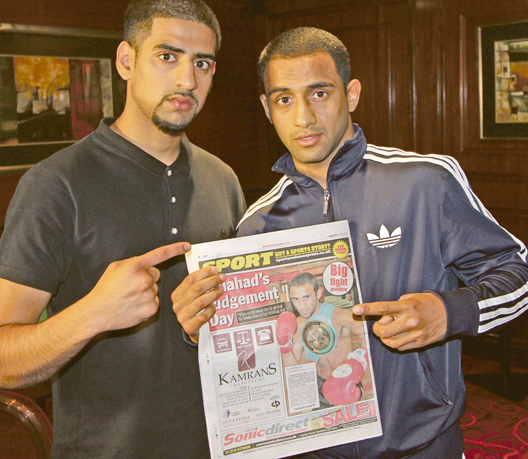 MAGIC CONNECTION: Kid Galahad (right) with British champ, Zahid Hussain, as they prepare to be stable mates