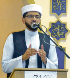 SPEECH: (Above) Leeds Makkah Mosque Imam, Qair Asim, and youngest Muslim chaplain, Imam Ijaz Ahmad Shaadi, spoke at events across West Yorkshire