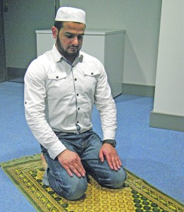 PRAYER: Fazle Rabbi explained why the room was perfect for everybody, including Muslims like himself, as it gave enough space to pray