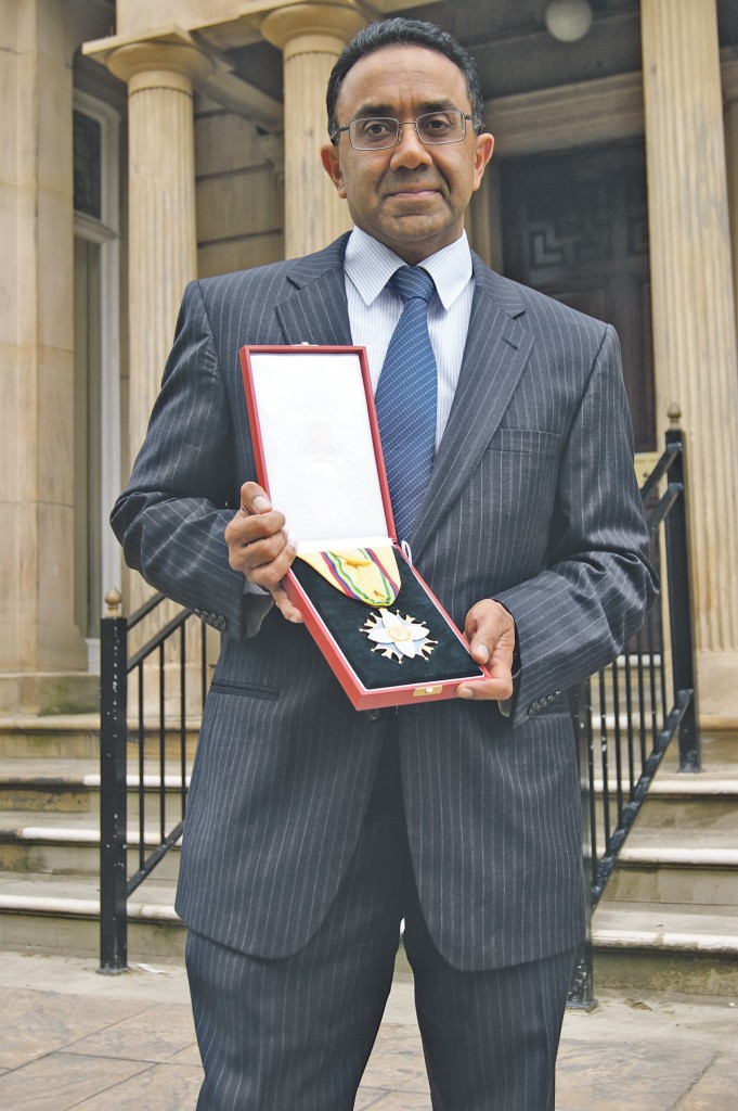 PROUD: Dr Sulleman Moreea was presented with the Grand Officer of the Star and Key of the Indian Ocean award last month for his work in Mauritius