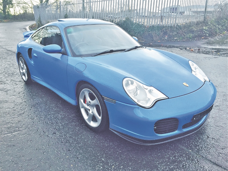 RARE: The Riviera Blue 2001 Porsche 911 (996) Turbo fetched an impressive £30,740 at the auction