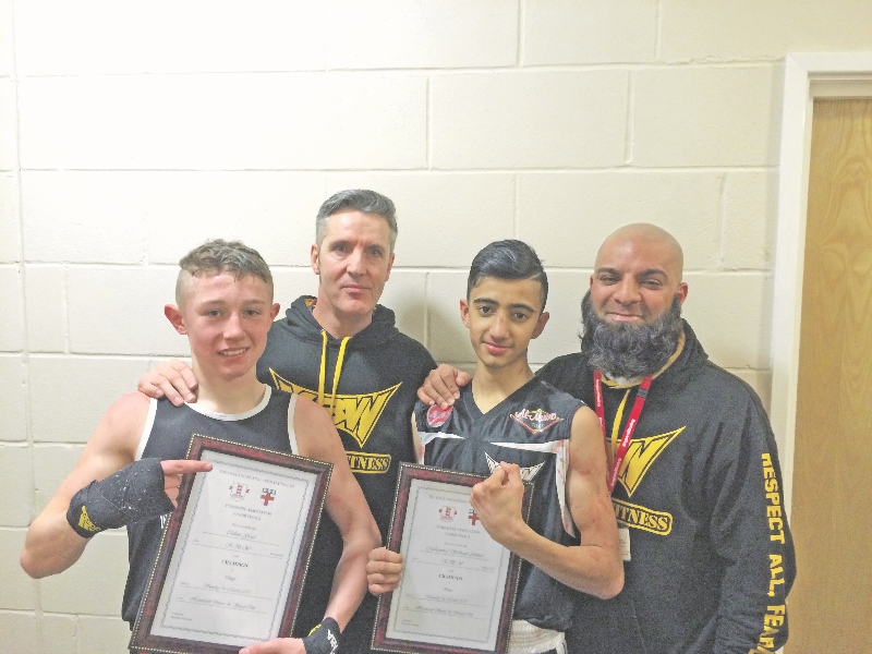 WINNERS: Subhaan Ahmed and Callum Grace clinched victory in the 46kg and 48kg junior Yorkshire Championships last weekend