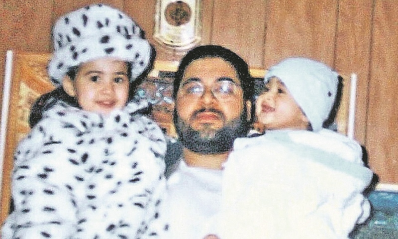 FAMILY: A picture of Shaker Aamer with daughter, Johnina (left), and son Michael, which was taken in 2001 before his detention