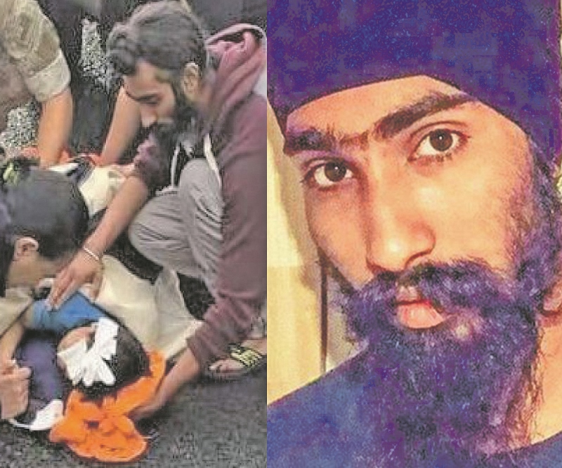 Harman Singh is seen with his turban unwrapped, helping six-year-old Daejon Pahia who was hit by a car