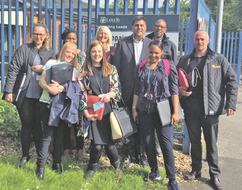 CLEAN: The team of volunteers headed out to the streets of East Leeds to pick litter and promote community cohesion