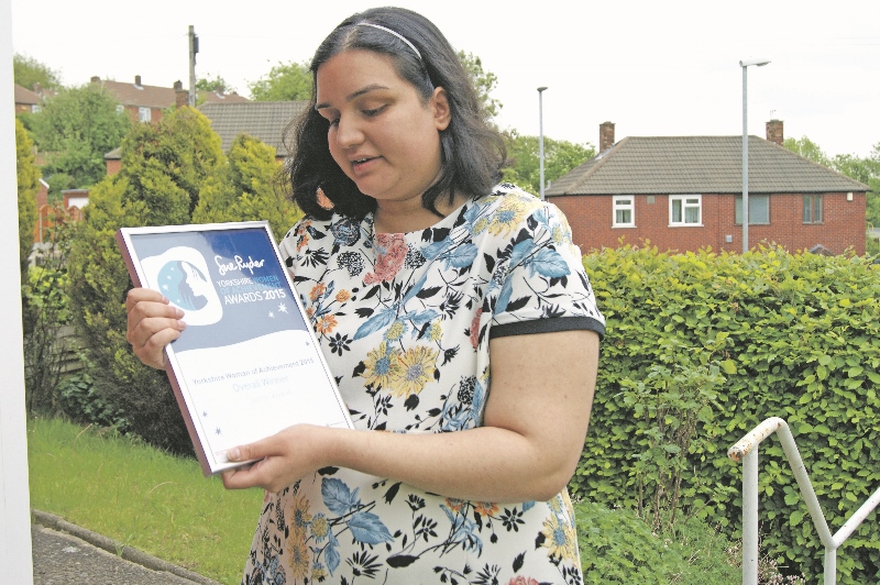 AWARDED: Saliha won both the Young Achiever and overall Woman of Achievement awards at an annual presentation evening earlier this month