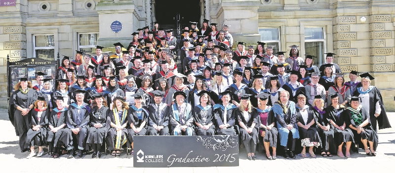 GRADUATES: Kirklees College students and staff celebrate at Dewsbury Town Hall