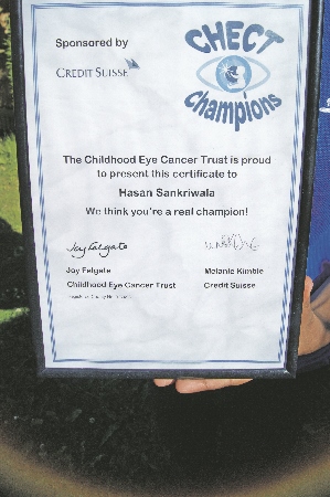 AWARD: Hasan’s certificate was handed to him by CHECT chief executive, Joy Felgate