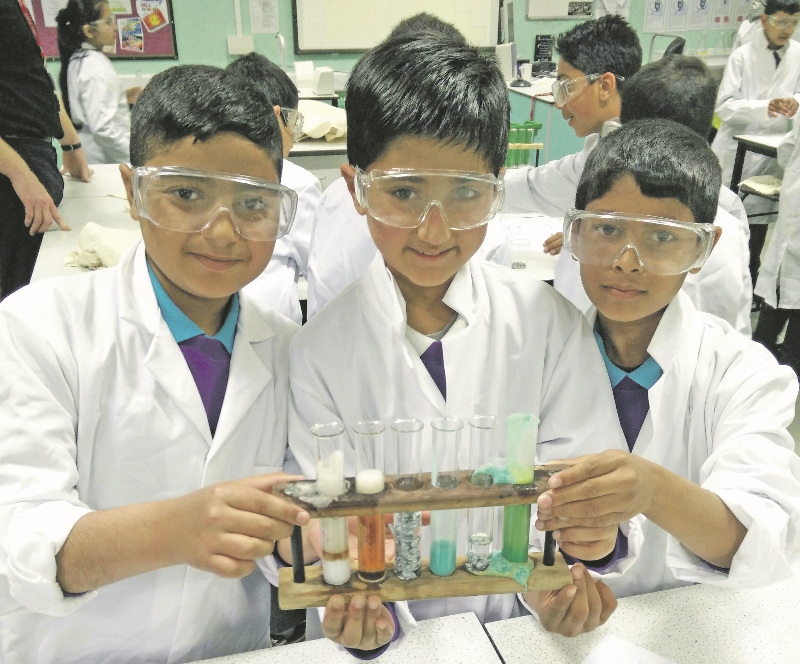 INTERACTIVE: Primary school pupils enjoyed conducting chemistry experiments during their taster day