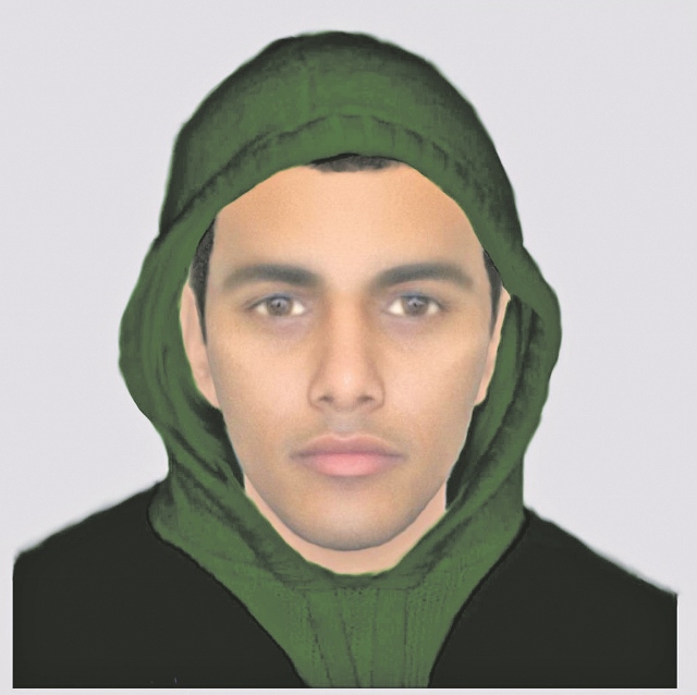 SUSPECT: The e-fit of a man, wanted for the attempted murder and rape of a woman in Beeston, was distributed by police officers