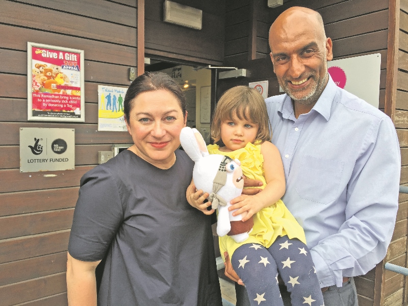 REUNITED: Hamara Healthy Living Centre Chief Executive, Hanif Malik meets with Gill Sykes, survivor of the 7/7 bombings, who had both her legs amputated, in build up to the ten-year anniversary of the attacks