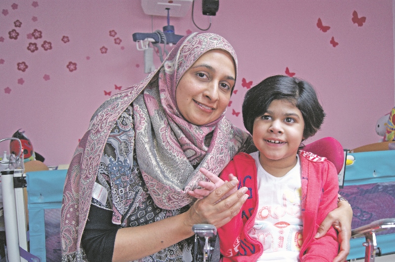 SUPPORT: Zayna’s mum, Najmah, is hoping to raise funds through a sponsored walk for children and their families being cared for at Leeds General Infirmary’s Childrens Dialysis Unit