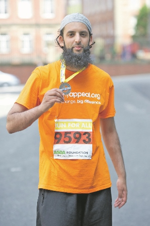 FINISHED: It is the second time that Nazim has taken on the challenge, completing the run last year during his fast
