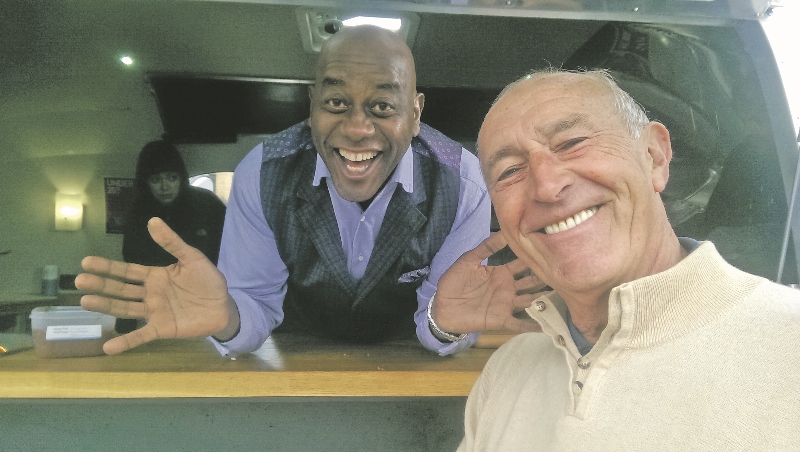television: Ainsley Harriott and Len Goodman were in the city as part of their soon to be aired BBC series, ‘Len and Ainsley’s Taste Britain Tour’