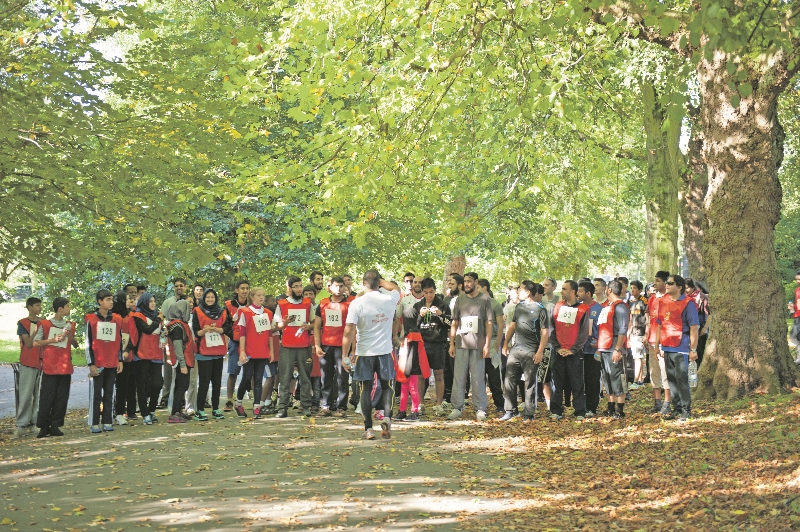 RUN: Runners prepare to set off at last year’s Give a Gift 5k challenge, raising funds for Martin House Children’s Hospice and the Children’s heart Surgery Fund