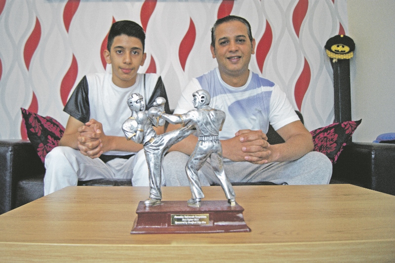 PROUD: Haroon’s father, Mohammed, used to compete in Taekwondo and is supporting his son in the sport