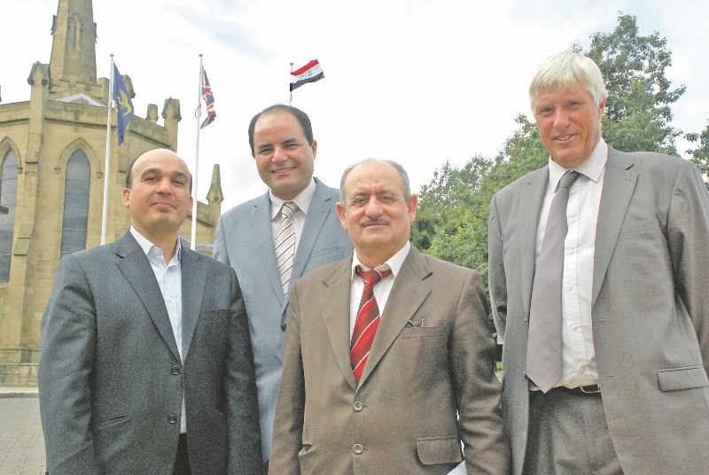 TOUR: Professor Mosa Almosawe toured the University’s School of Applied Sciences and School of Computing and Engineering, pictured with: Moaiad Abdulridha, Mosttafa Alghadhi, and Ray Dance