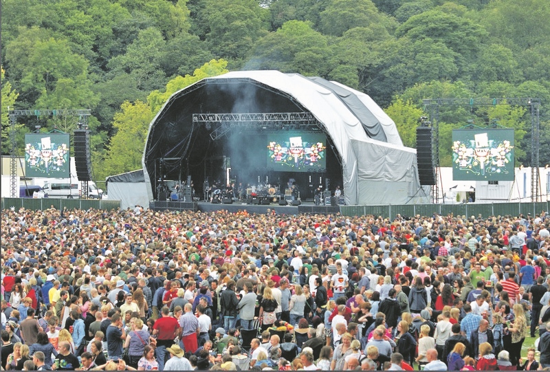 BUSY: Over 30,000 music fans packed into Bingley’s Myrtle Park for the annual festival last weekend