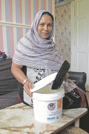 EFFICIENT: Hena Begum, of Amberley Street, Bradford, was issued with a Fat Vat last year