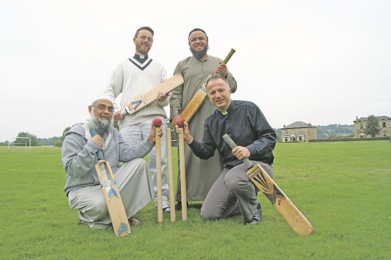 DIVERSITY: The ‘Let’s Unite’ cricket match will take place on Saturday 19th September (pictured l-r) Imam Mohammed Kola, Rev’d Brunel James, Organiser Farook Yunus, and Rev’d Mark Umpleby