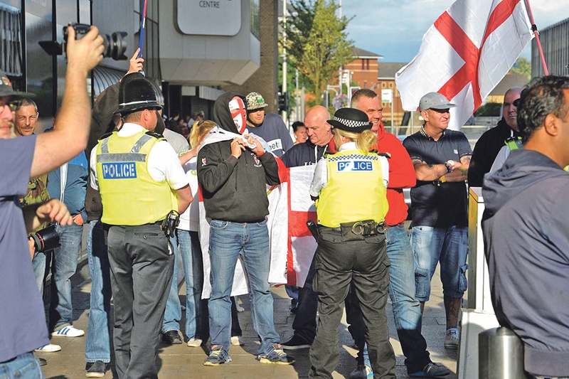 DEMONSTRATION: English Defence League supporters will arrive in Bradford next month