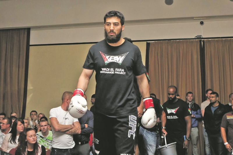 FIGHT: Junaid Cheema picked up a hard fought TKO victory over Brad Conway last weekend