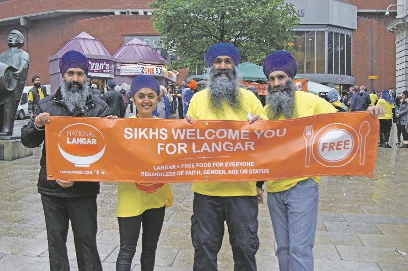 VOLUNTEERS: Dozens of people handed out the langar last weekend in Dortmund Square