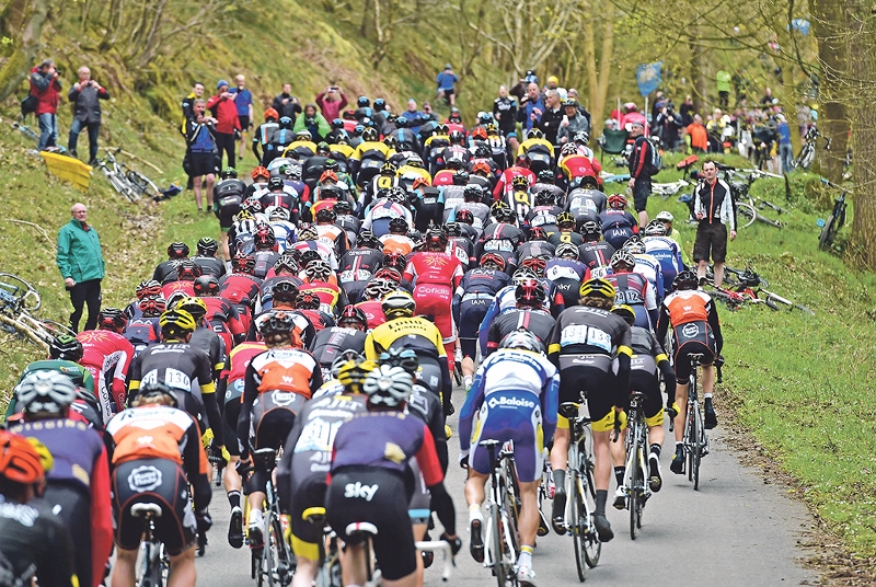RACE: Cyclists passed through some of Yorkshire’s most iconic locations earlier this year during the first ever Tour de Yorkshire (pic courtesy of ‘Welcome to Yorkshire’)
