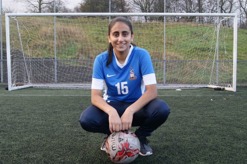 FOOTBALL: Aqsa currently plays for Bradford City Ladies having previously represented local side Idle and the West Riding County