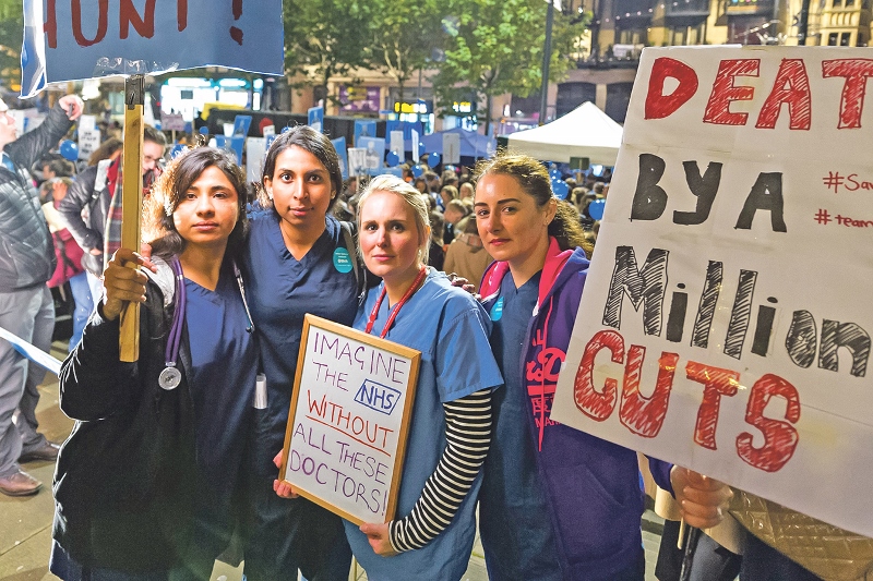 PROTEST: Junior Doctors took to the streets of Leeds last month