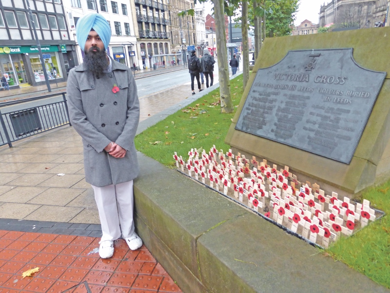 POPPY: Raman Singh laid a poppy wreath in Leeds on behalf of the city’s Sikh community