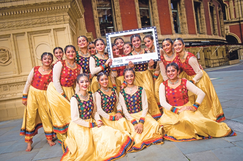 TALENTED: The Sujata Banerjee Dance Company students are all smiles outside the Royal Albert Hall