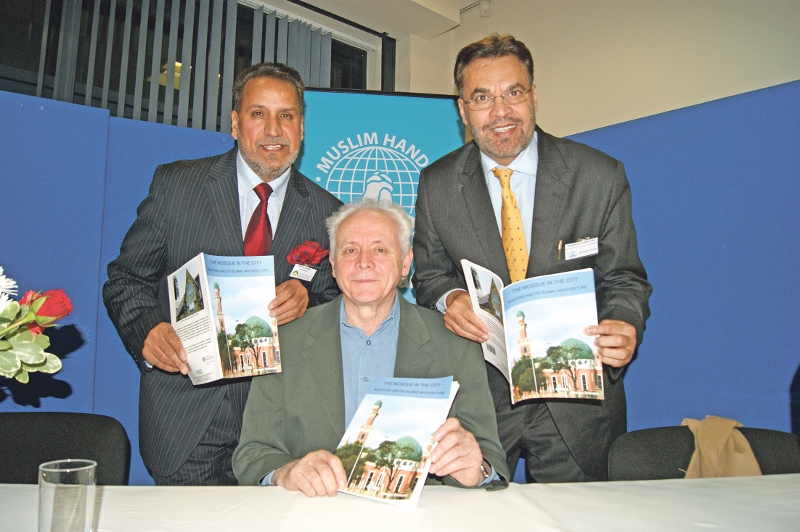 LAUNCH: The Mosque in the City book was launched earlier this week, pictured (l-r) President of Bradford Council for Mosques, Mohammed Rafiq Sehgal; The Mosque in the City author, George Sheeran; and Director for Community Development at Muslim Hands, Maqsood Ahmed
