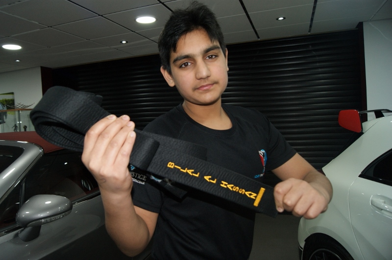 TALENTED: Bilal Al Hassan is the latest student at Azar Farooq Kickboxing Academy to pick up his Black belt