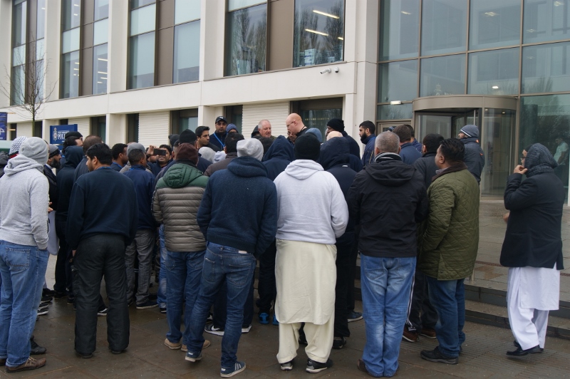 PROTEST: Dozens of drivers pulled up outside Elland Road Police Station to voice their concerns over a lack of police protection