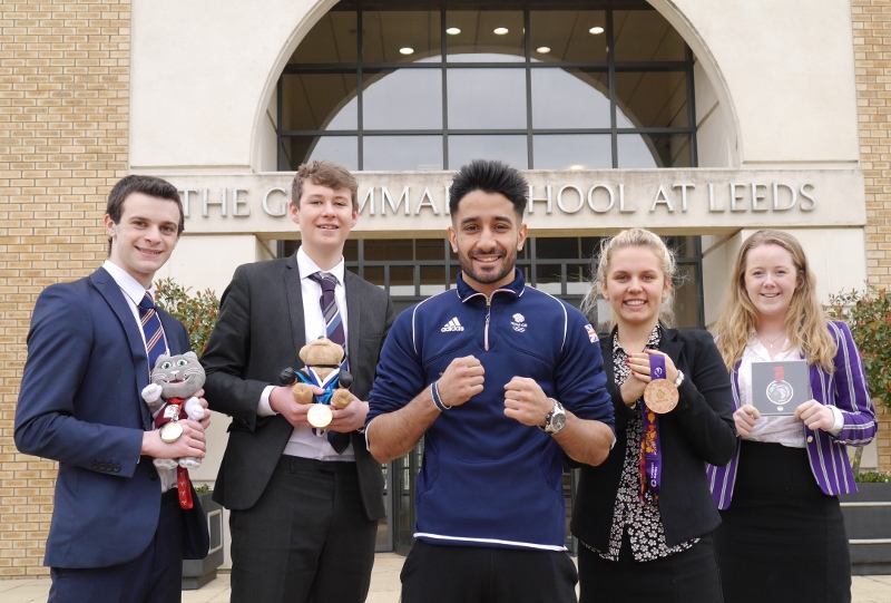 SPORTS EDUCATION: Sixth formers at GSAL were delighted to meet one of Leeds' best boxers who visited the school with Sports Relief