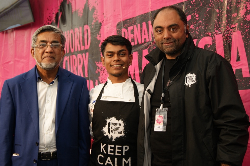 FOODIES: World Curry Festival founder, Zulfi Karim, with chef Nurimkhalim Raza and Malaysian State Minister for Religious Affairs and Domestic Trade and Consumer Affairs, Abdul Malik