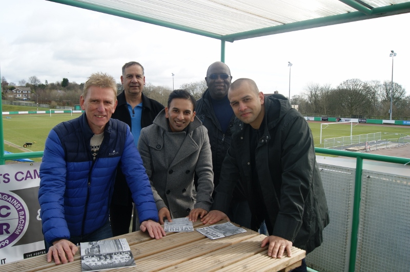 COMMUNITY IS KEY: Bradford Park Avenue will be working with community organisations to reach out to a wider target audience (l-r) BPA club and community director, Joe Moseley; SCAR secretary, Shadow Parvez; Shapla Football Academy co-founder, Humayun Islam; SCAR chairman, Delroy Dacres; and Kick It Out’s Anwar Uddin