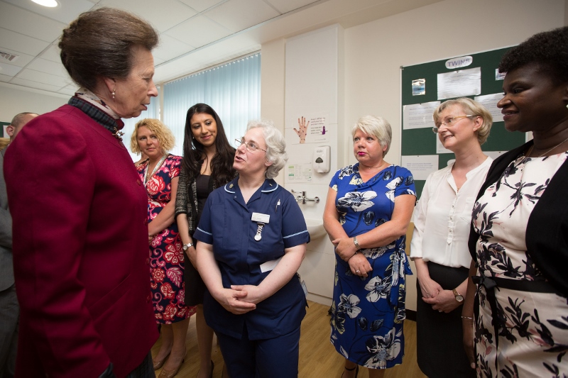 MEETING THE MIDWIVES: Her Royal Highness speaks with midwives about their work