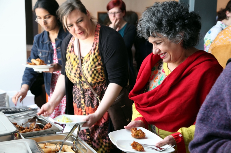 TUCKING IN: In towns and cities across the UK , women can look forward to a festival full of varied discussion (and tasty food)