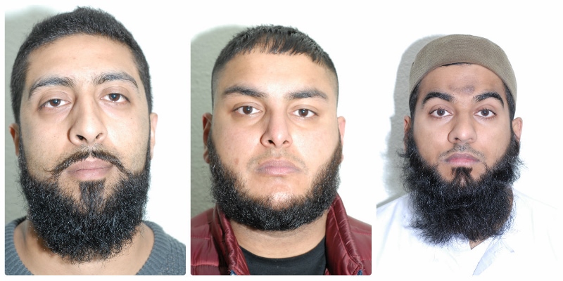 GUILTY: The three men will be sentenced at the end of May for conspiracy to pervert the course of justice (l-r) Amar Tasaddiq Hussain, Adil Bashir and Muhammad Ali Sheikh
