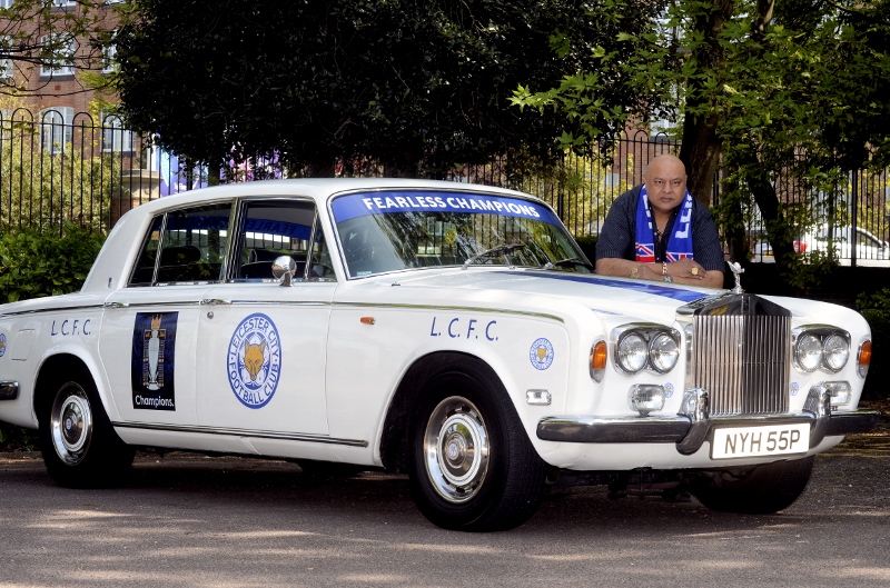 FEARLESS CHAMPIONS: Jake Cartella shows off his prized motor, decorated in the colours of Leicester City