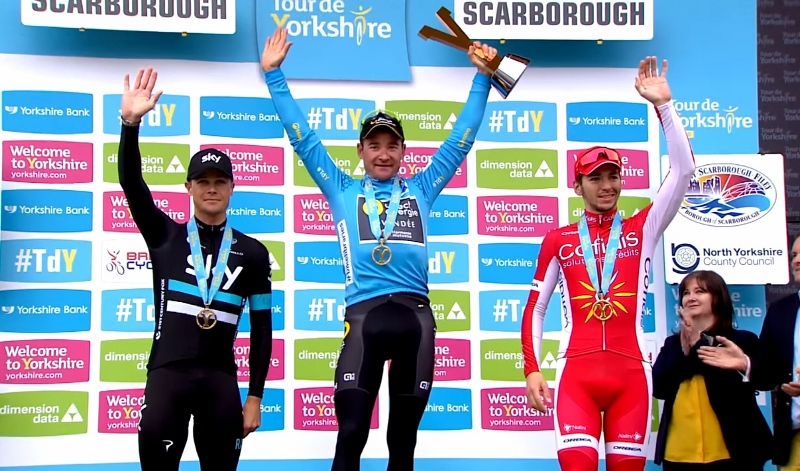 CHAMPION: Frenchman Thomas Voeckler celebrates victory after the three-day race