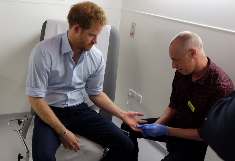 RAISING AWARENESS: If two blue spots had appeared on the tray, Prince Harry would have had to undergo further tests (Pic credit: Terrence Higgins Trust’s Twitter)