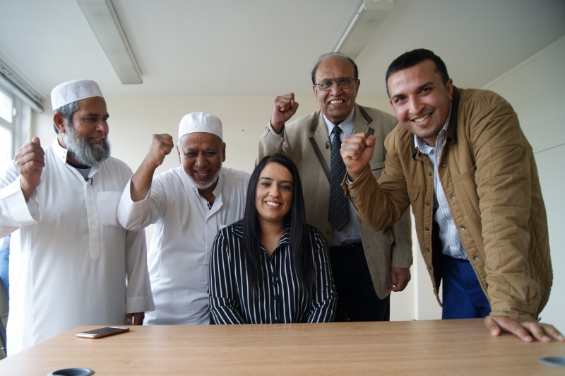 CELEBRATION TIME: Members of the Manningham Medical Practice’s patient participation group celebrate the decision with Bradford West MP Naz Shah, pictured (l-r) Fazlur Rahman Shah, Fazlul Haq, MP Naz Shah, Jitendra Gupta and Shazad Hussain