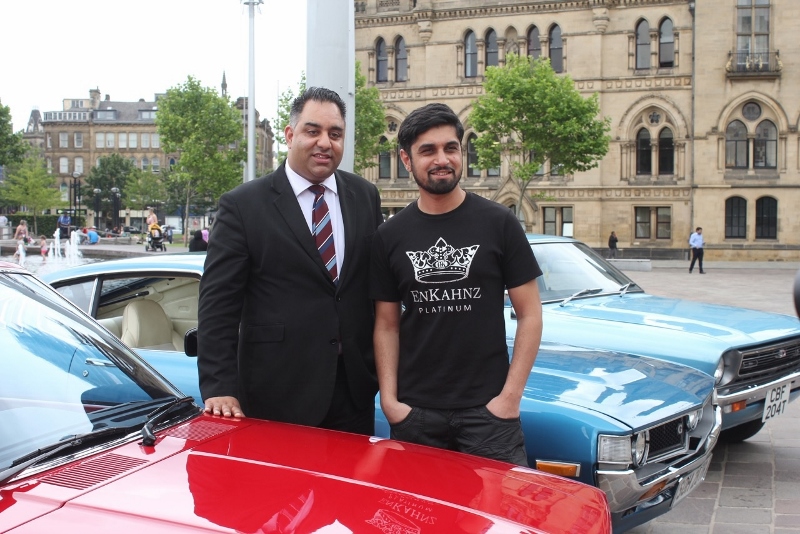 REVS AT THE READY: Bradford East MP, Imran Hussain, and Naveed Braugzai Khan from Enkahnz vehicle body specialist, are getting behind the event