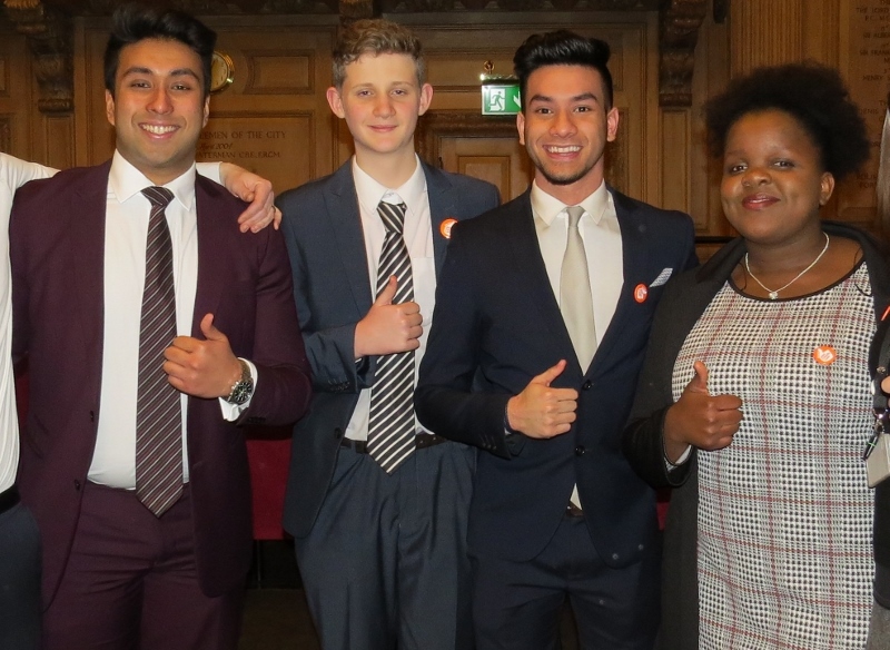 WINNERS: Shamim, Nicole, Minhaz and Sam received the Diana Award for their time, commitment and continued hard work during their time as Members of Youth Parliament for Leeds