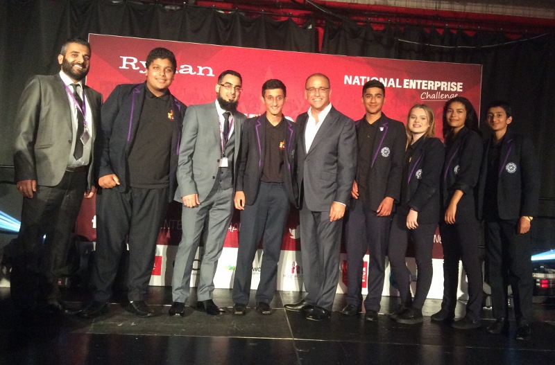 BUSINESS SAVVY: Westborough High School’s students receieved their Enterprising School title from former Dragons’ Den star, Theo Paphitis