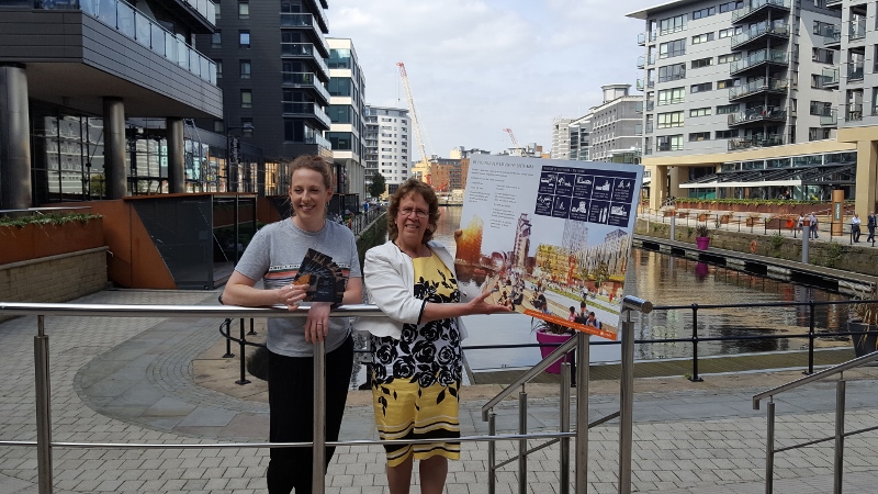 SPARKLING PLANS AFOOT: Cllr Judith Blake (right) with Holly Bowman, Director of North Star Coffee Roasters, launching the South Bank Leeds consultation at Leeds Dock